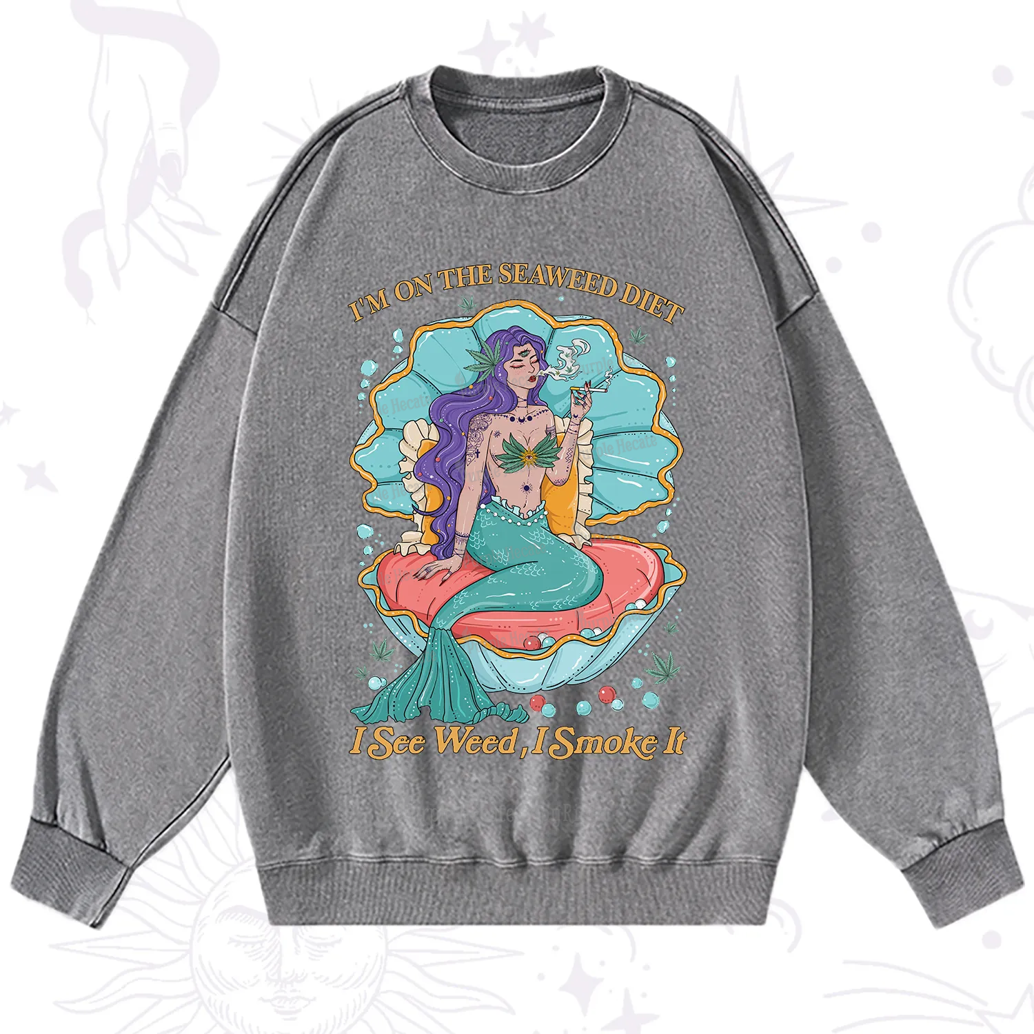 Purplehecate I See Weed I Smoke It Washed Sweatshirt