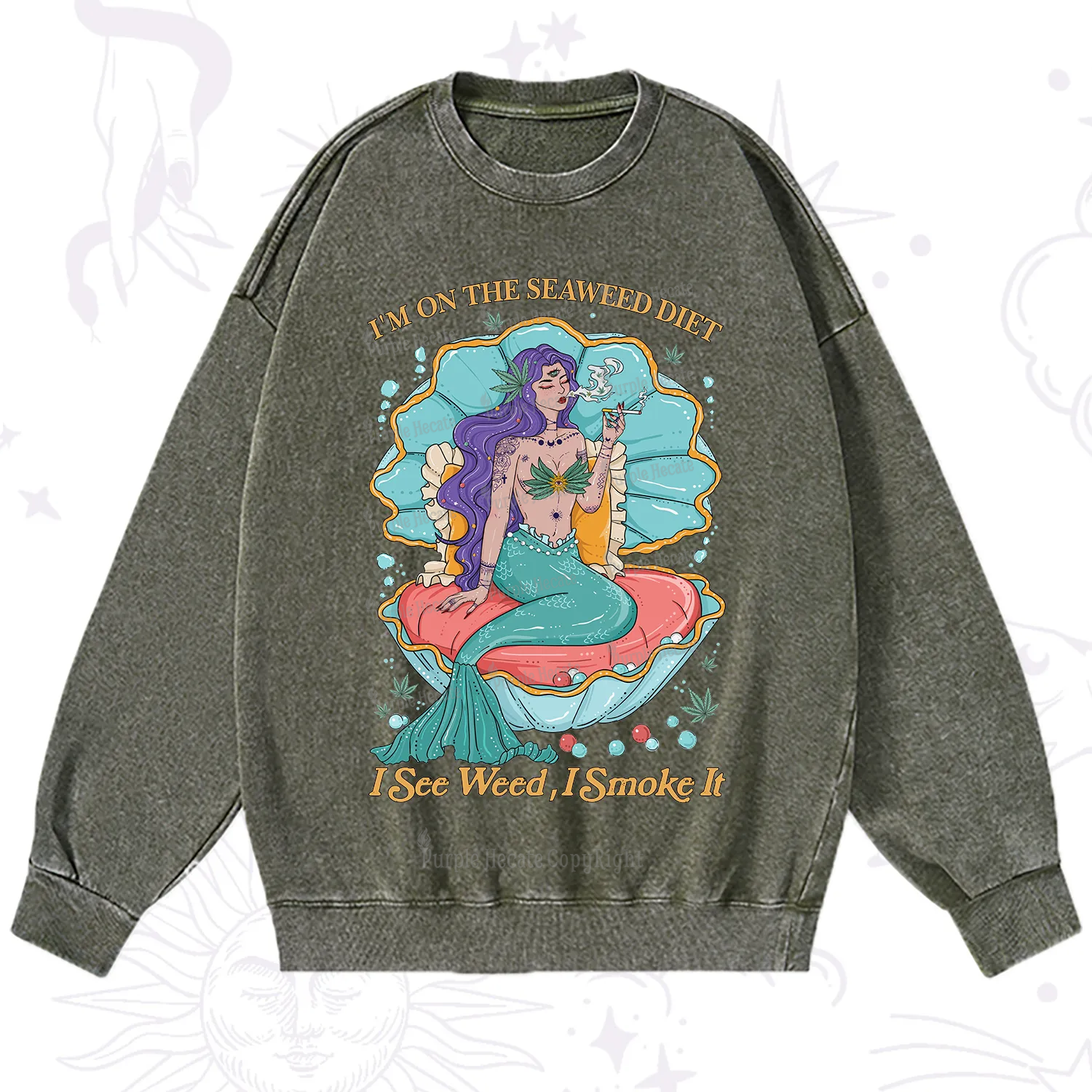 Purplehecate I See Weed I Smoke It Washed Sweatshirt