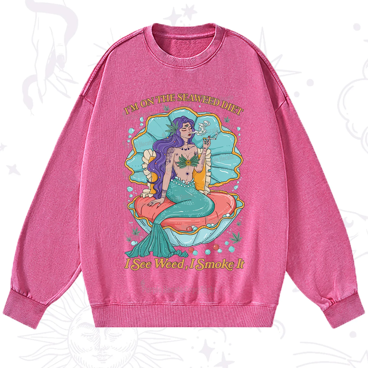 Purplehecate I See Weed I Smoke It Washed Sweatshirt