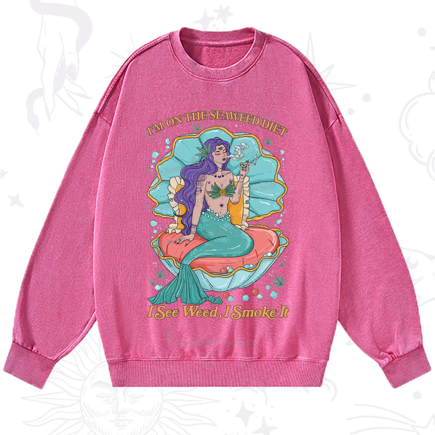 Purplehecate I See Weed I Smoke It Washed Sweatshirt