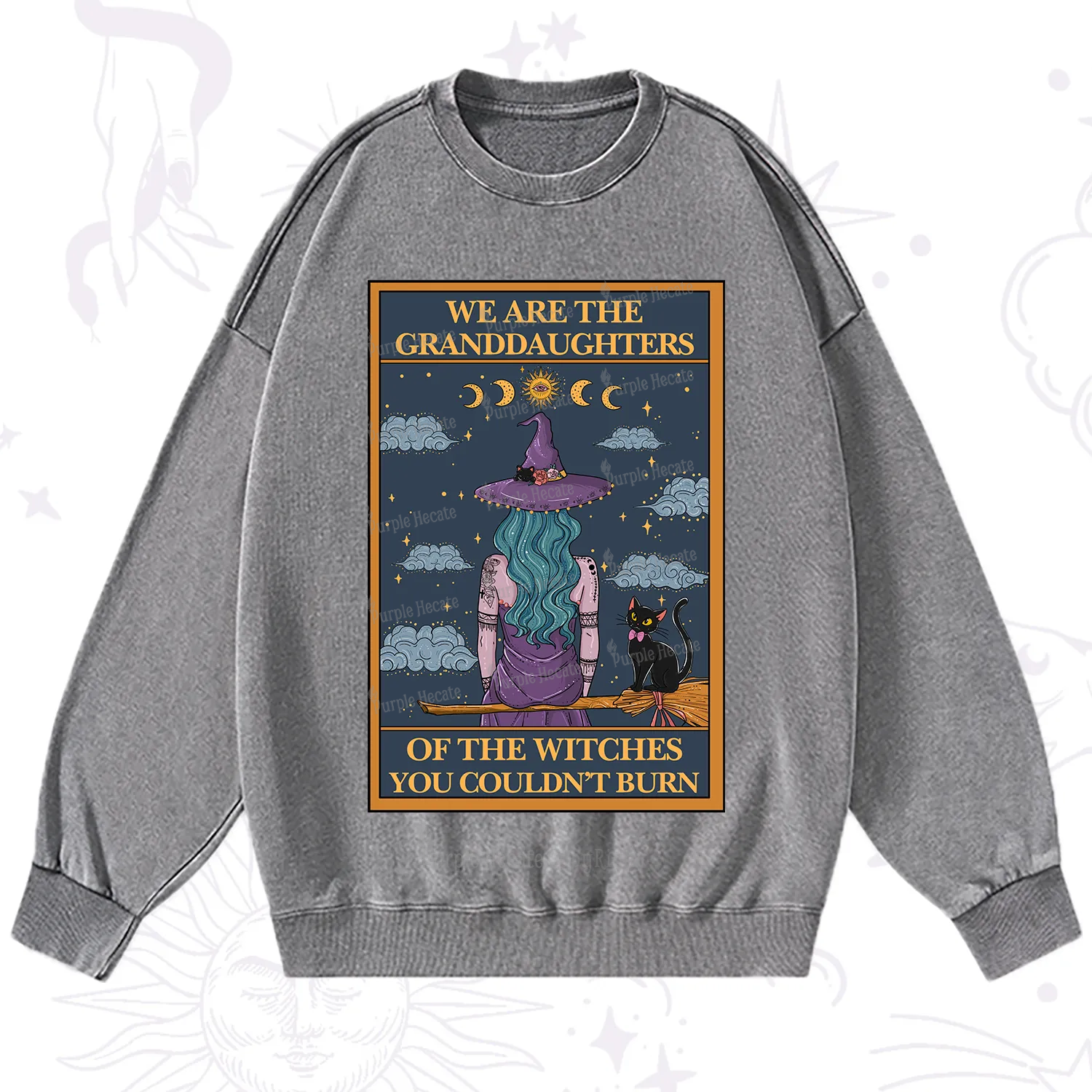 Purplehecate The Witches You Couldn't Burn Washed Sweatshirt