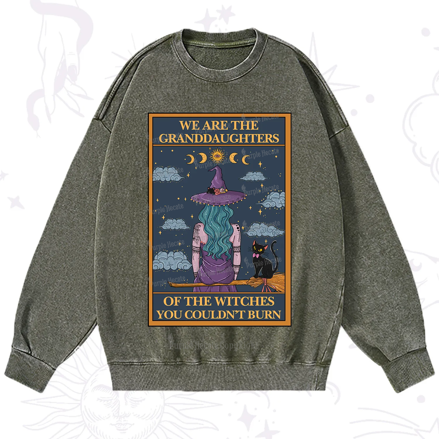 Purplehecate The Witches You Couldn't Burn Washed Sweatshirt