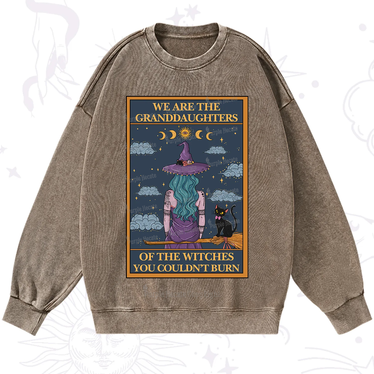 Purplehecate The Witches You Couldn't Burn Washed Sweatshirt