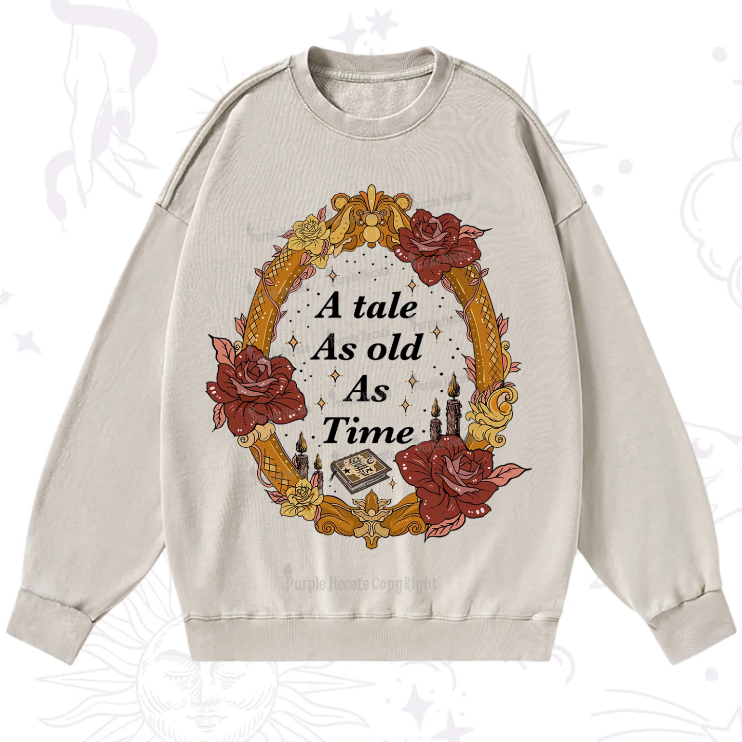 Purplehecate A Tale As Old As Time Washed Sweatshirt