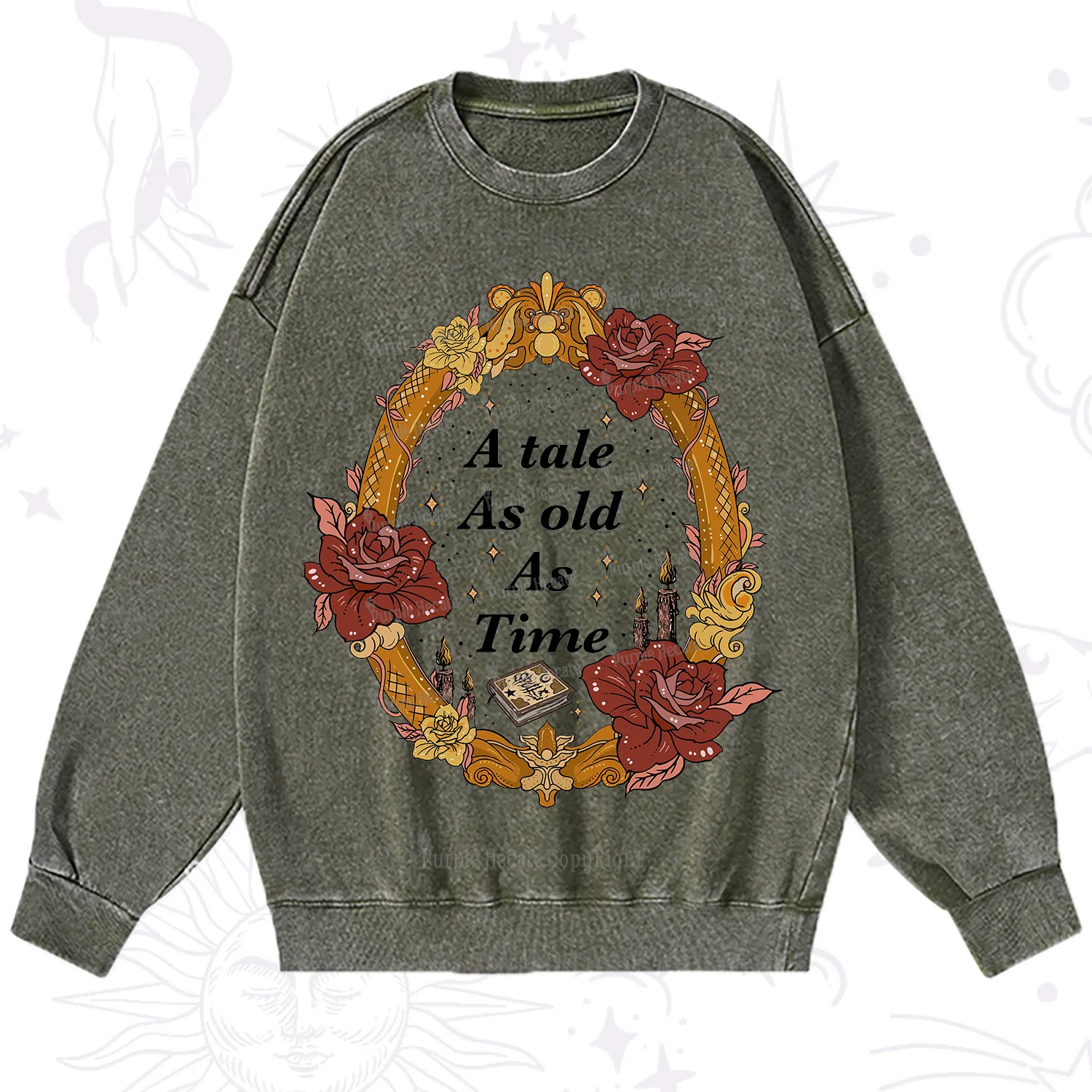 Purplehecate A Tale As Old As Time Washed Sweatshirt