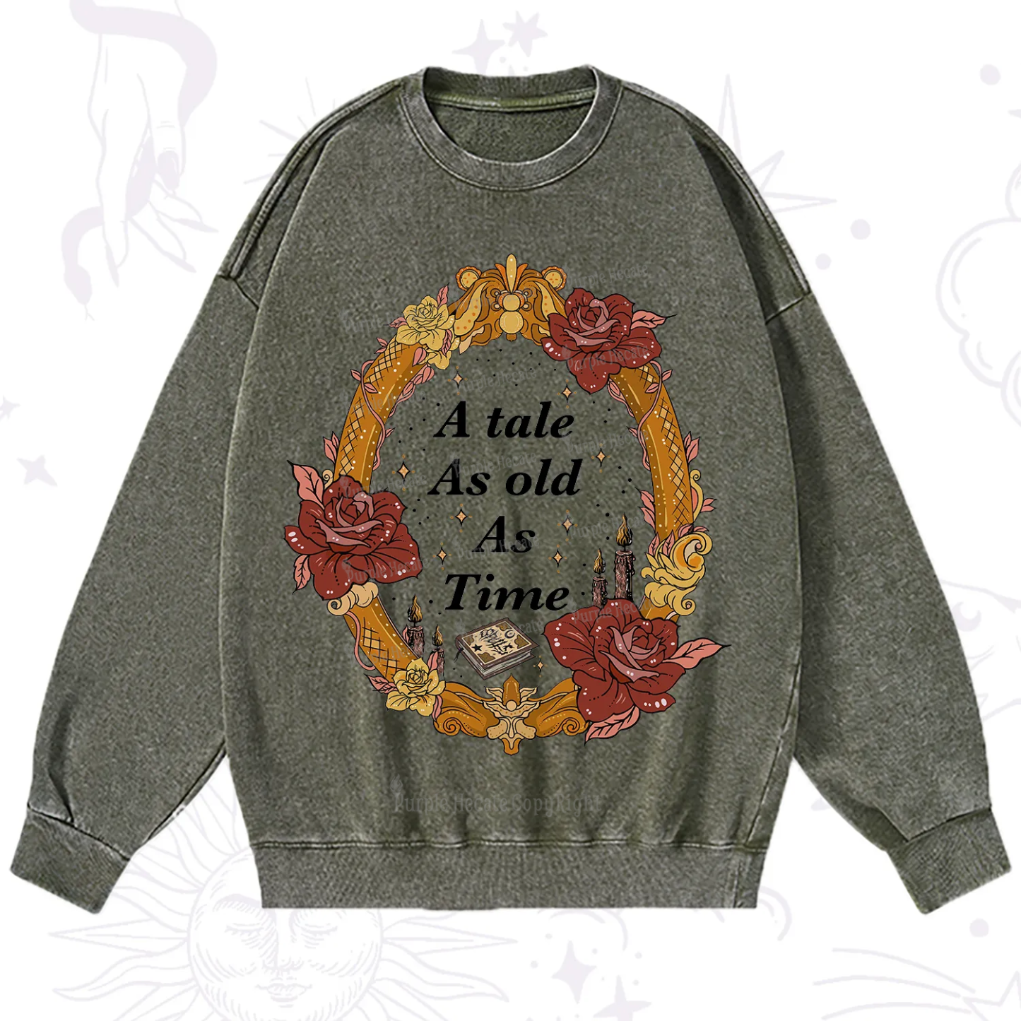 Purplehecate A Tale As Old As Time Washed Sweatshirt