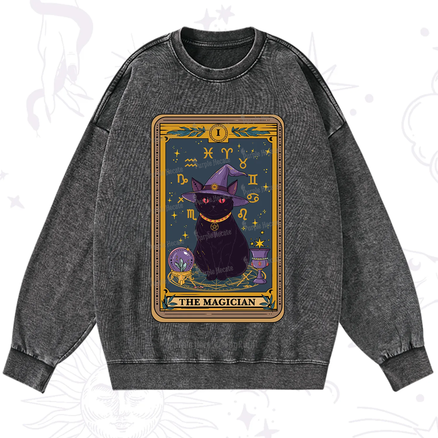 Purplehecate The Magician Tarot Washed Sweatshirt