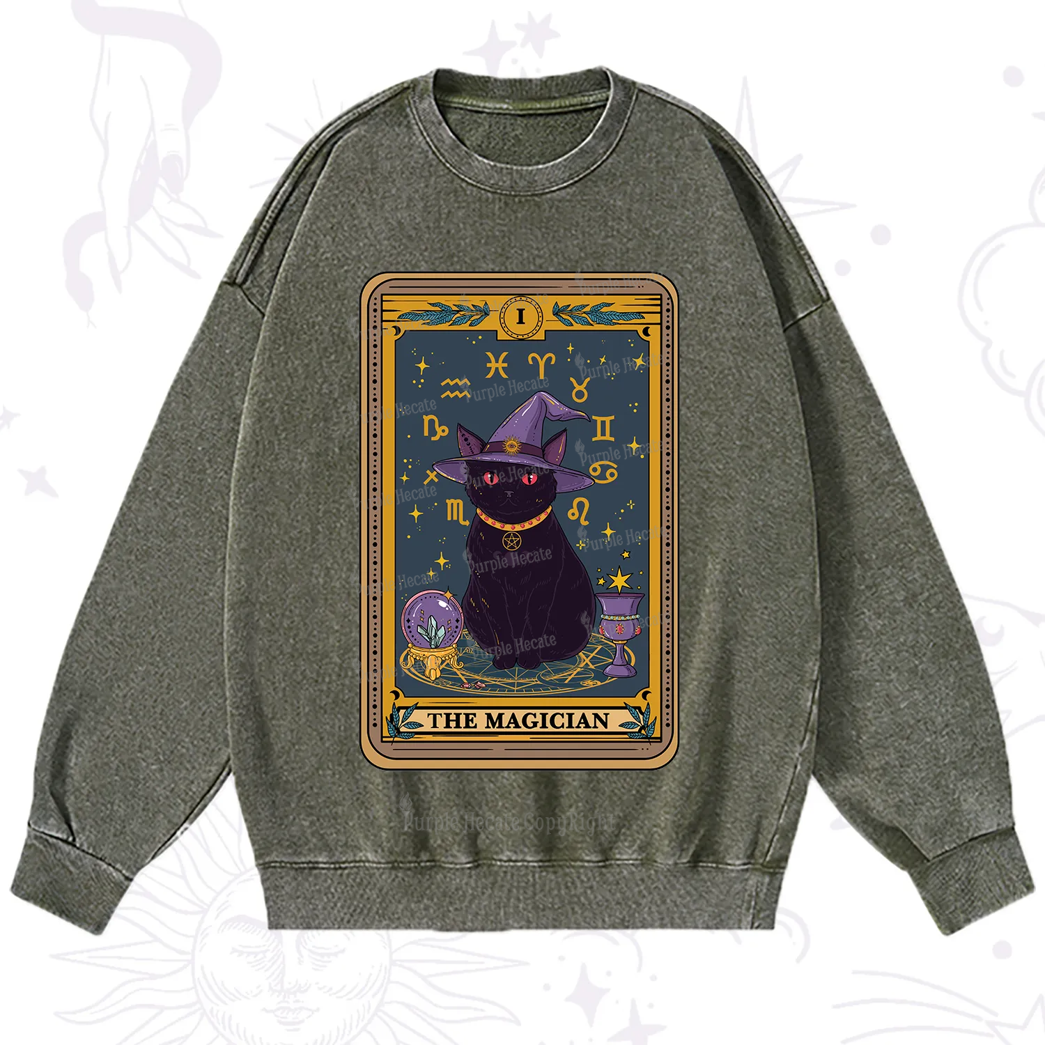 Purplehecate The Magician Tarot Washed Sweatshirt