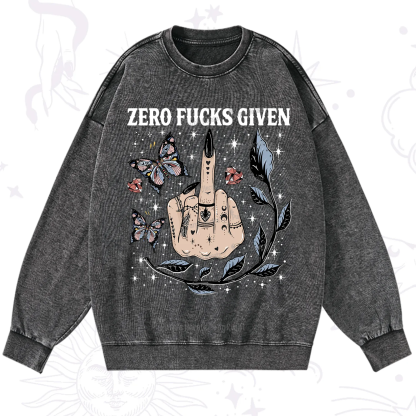 Purplehecate Zero Fucks Given Washed Sweatshirt