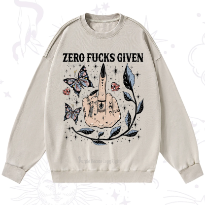 Purplehecate Zero Fucks Given Washed Sweatshirt