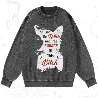 Purplehecate The Lion The Witch And The Audacity Of This Bitch Washed Sweatshirt