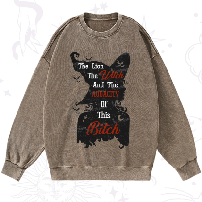 Purplehecate The Lion The Witch And The Audacity Of This Bitch Washed Sweatshirt