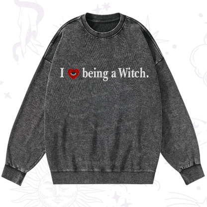 Purplehecate I Being A Witch Washed Sweatshirt