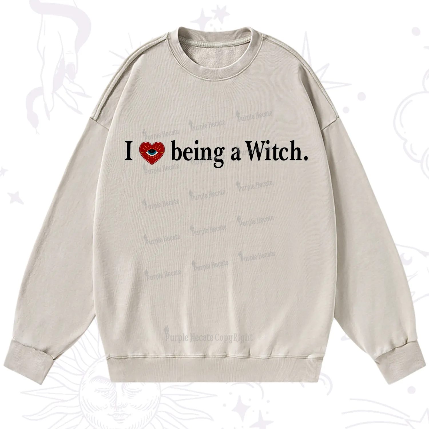 Purplehecate I Being A Witch Washed Sweatshirt