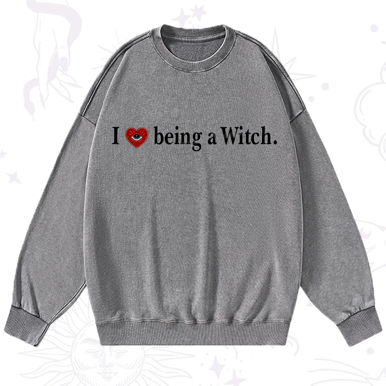 Purplehecate I Being A Witch Washed Sweatshirt