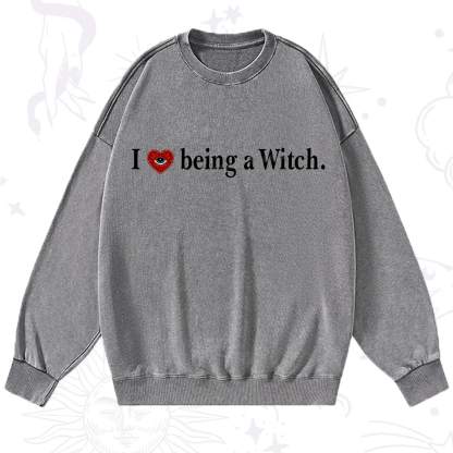 Purplehecate I Being A Witch Washed Sweatshirt