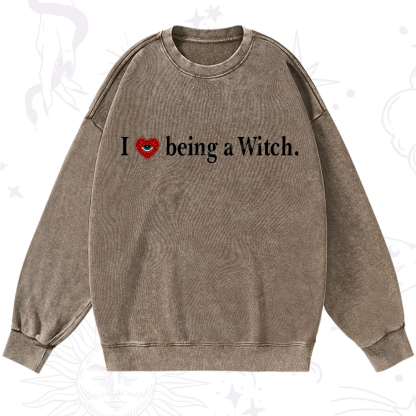 Purplehecate I Being A Witch Washed Sweatshirt