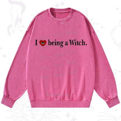 Purplehecate I Being A Witch Washed Sweatshirt