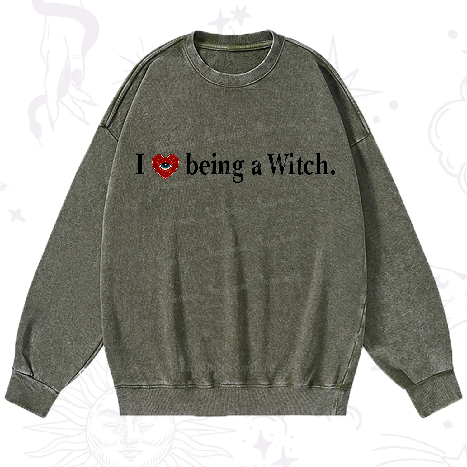 Purplehecate I Being A Witch Washed Sweatshirt