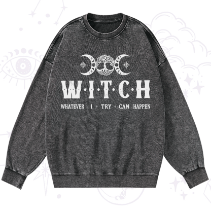 Purplehecate What I Try Can Happen Washed Sweatshirt