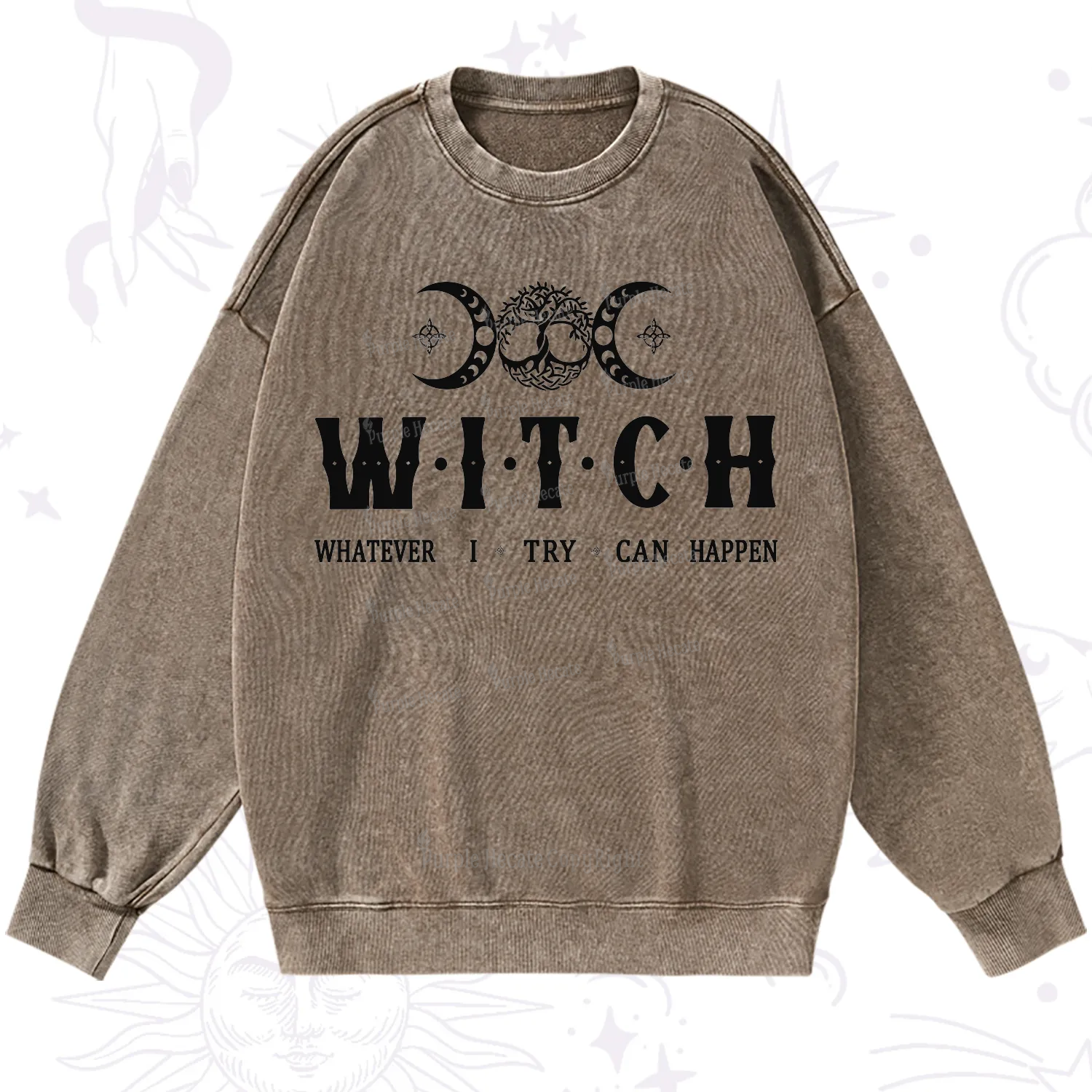 Purplehecate What I Try Can Happen Washed Sweatshirt