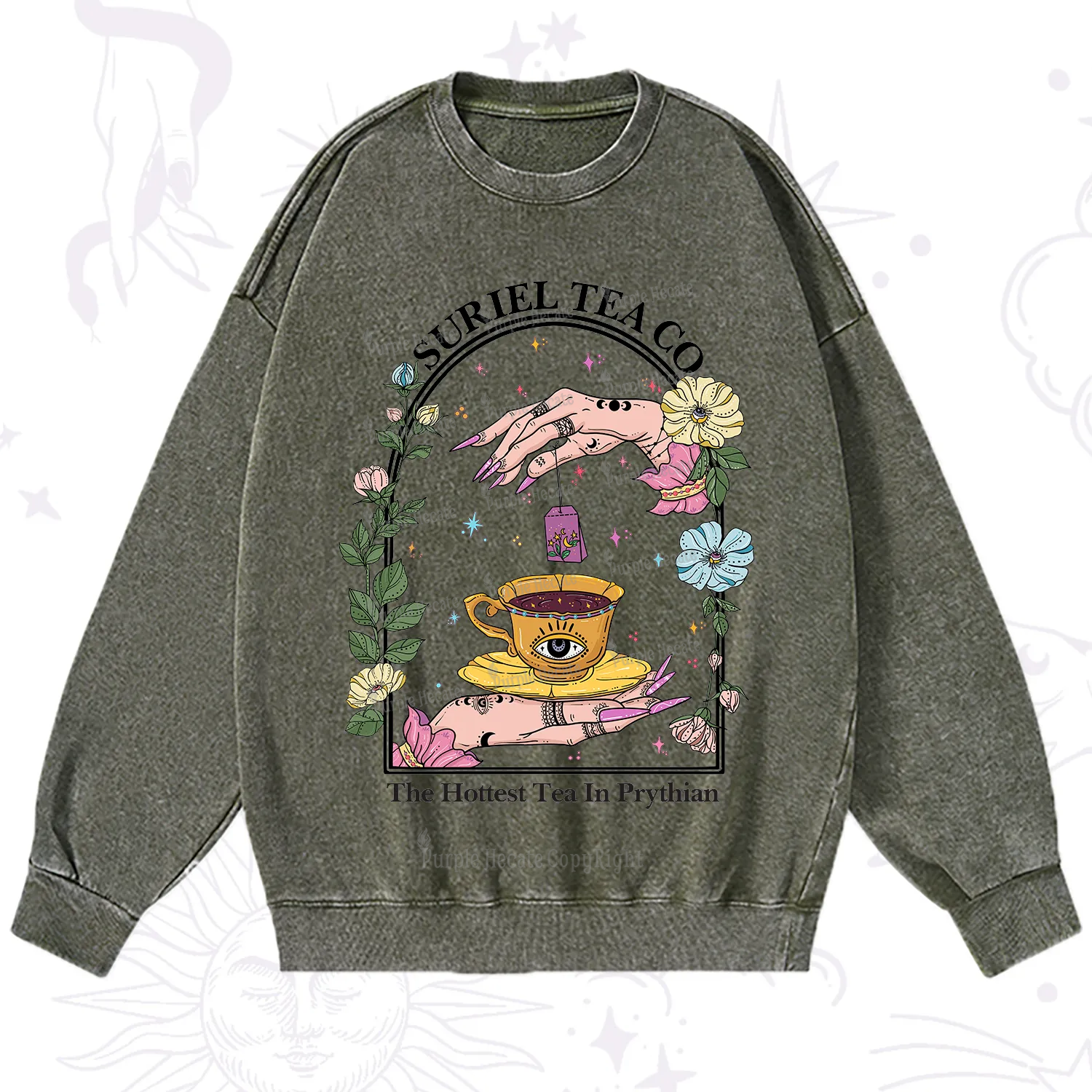Purplehecate The Hottest Tea in Prythian Washed Sweatshirt