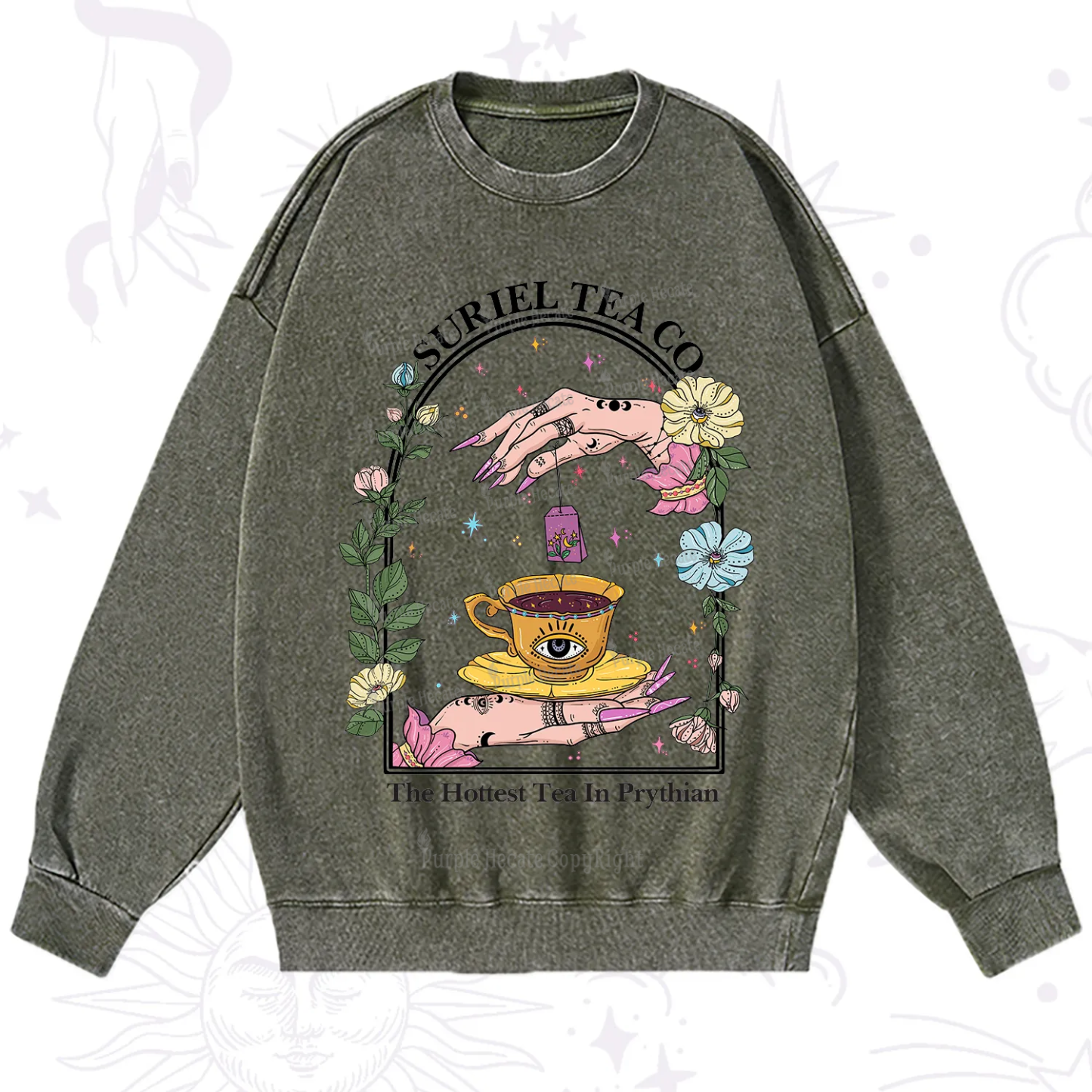 Purplehecate The Hottest Tea in Prythian Washed Sweatshirt