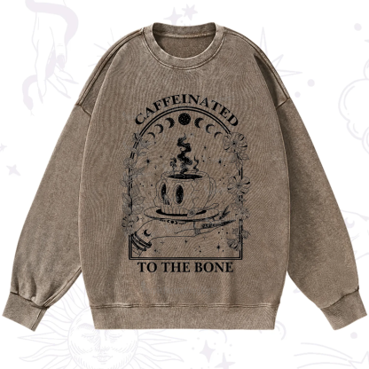 Purplehecate Caffeinated To The Bone Washed Sweatshirt