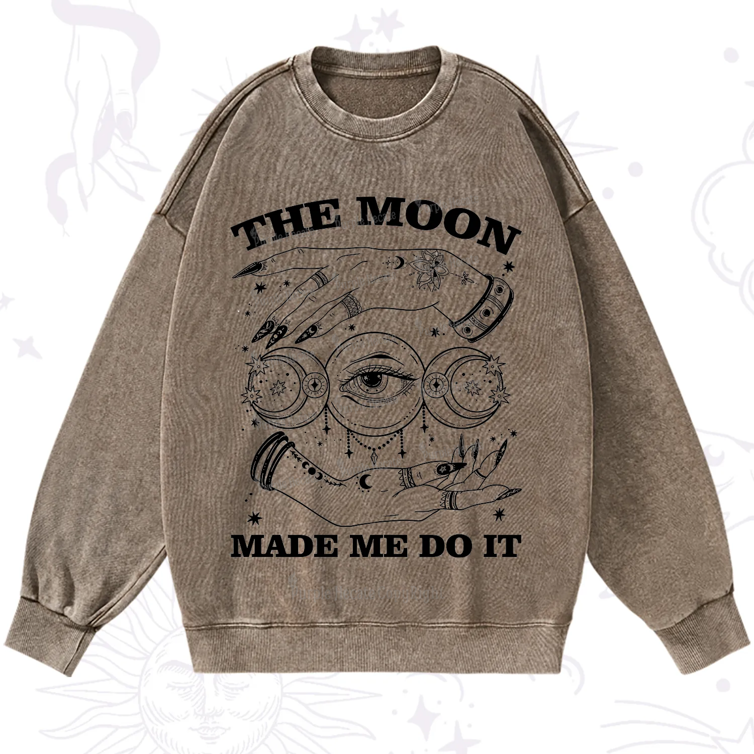 Purplehecate Funny The Moon Made Me Do It Washed Sweatshirt