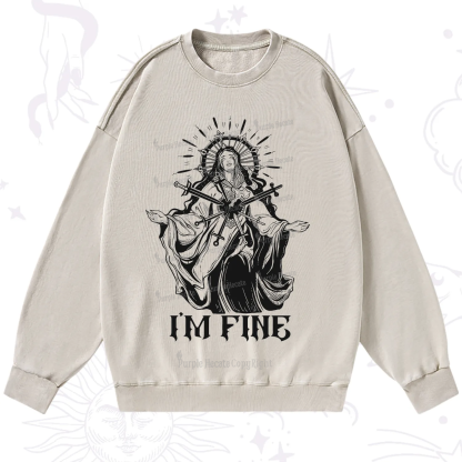 Purplehecate I'm Fine Washed Sweatshirt