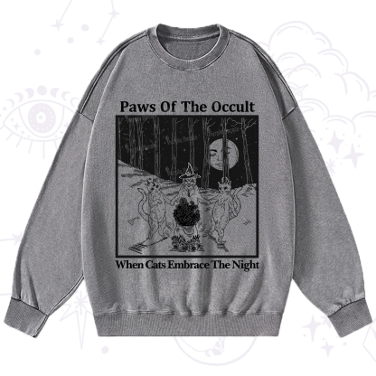 Purplehecate Witchy Cats Washed Sweatshirt