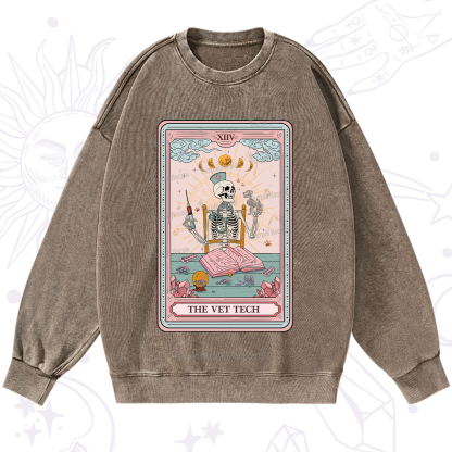 Purplehecate The Vet Tech Tarot Card Washed Sweatshirt