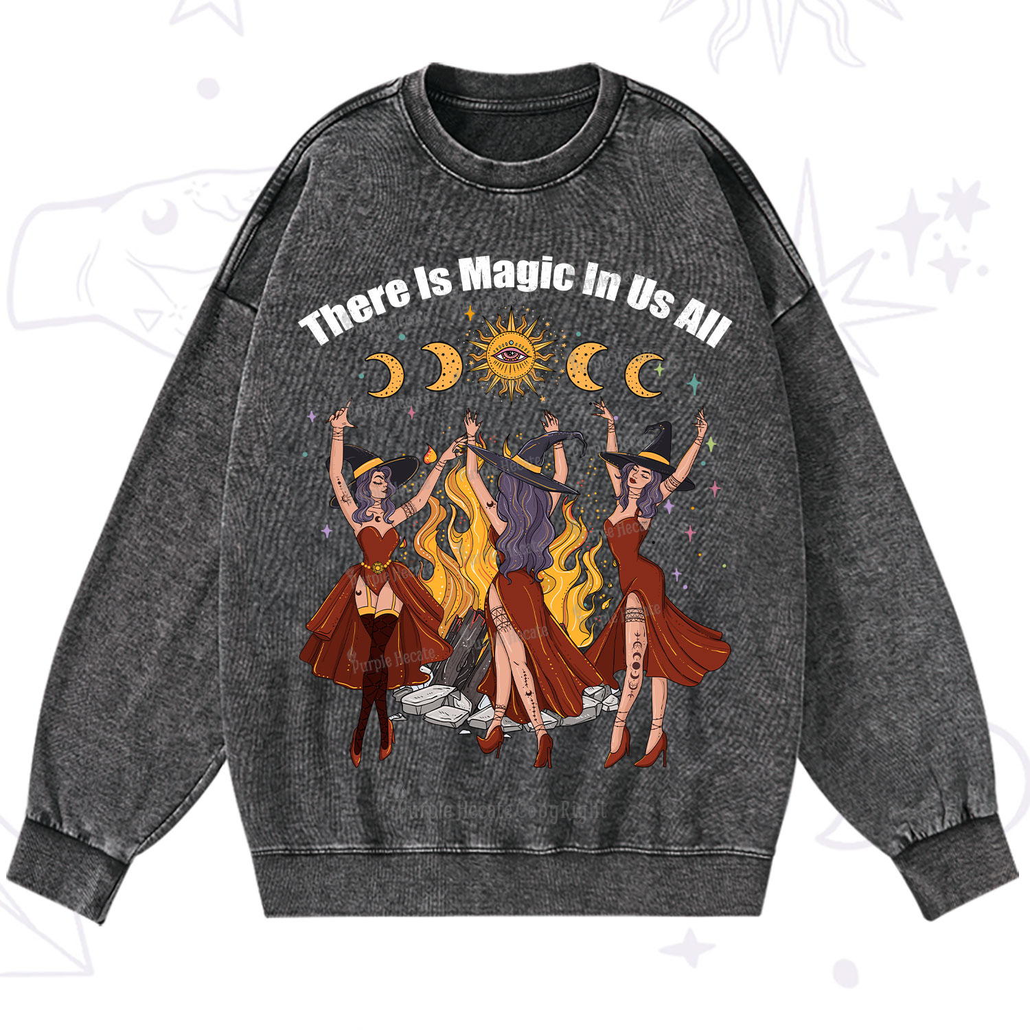 Purplehecate There Is Magic In Us All Washed Sweatshirt
