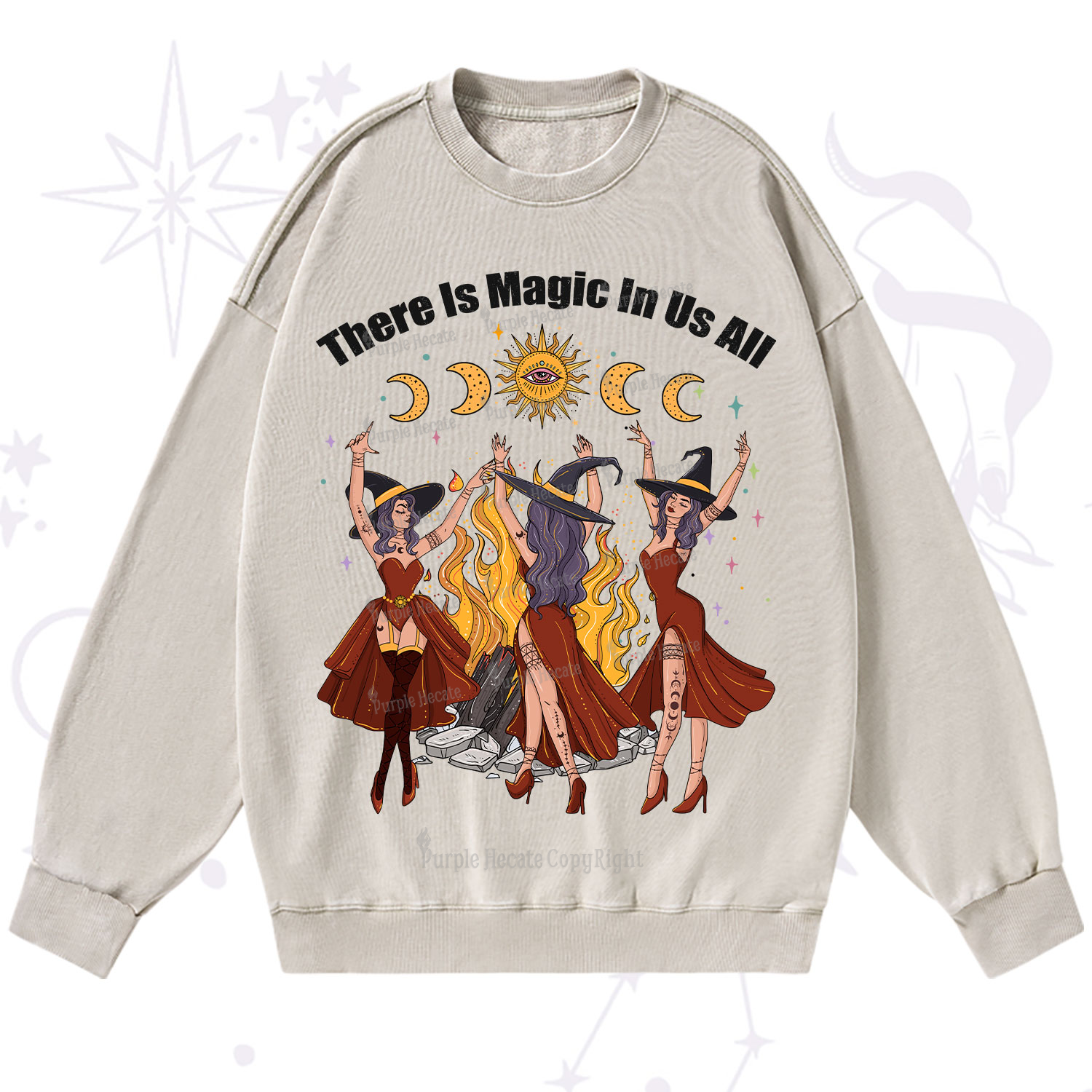Purplehecate There Is Magic In Us All Washed Sweatshirt