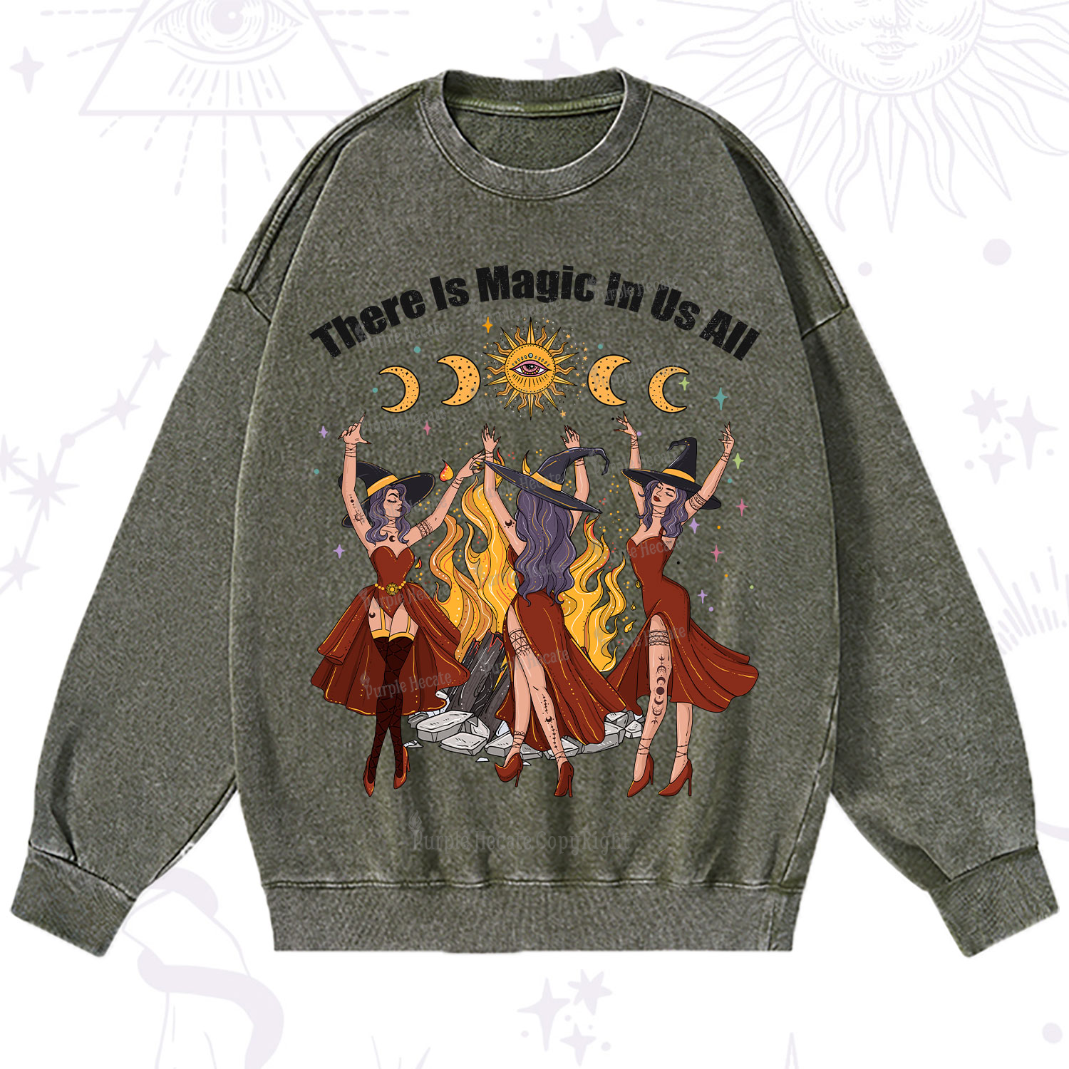 Purplehecate There Is Magic In Us All Washed Sweatshirt