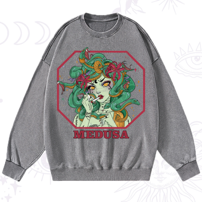 Purplehecate The Greek Goddess Medusa Washed Sweatshirt