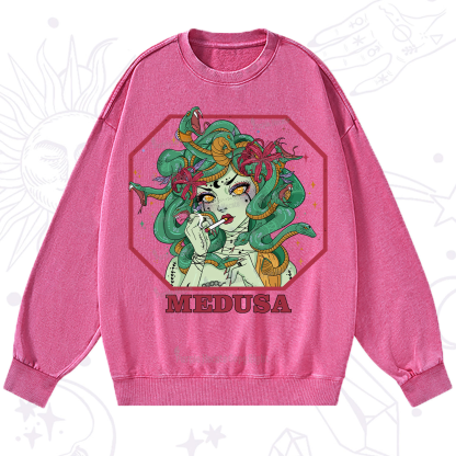 Purplehecate The Greek Goddess Medusa Washed Sweatshirt