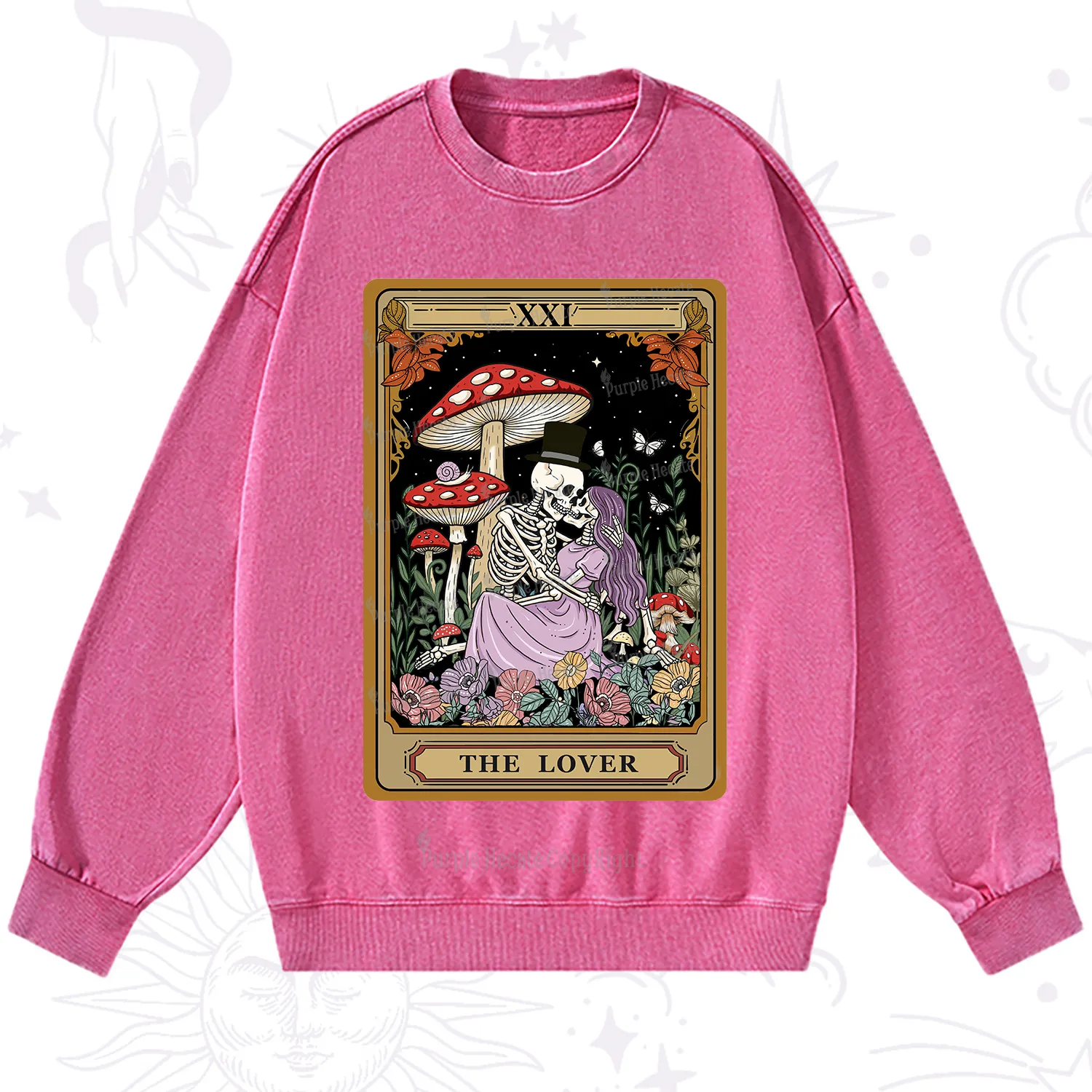Purplehecate The Vintage Lover Tarot Washed Sweatshirt
