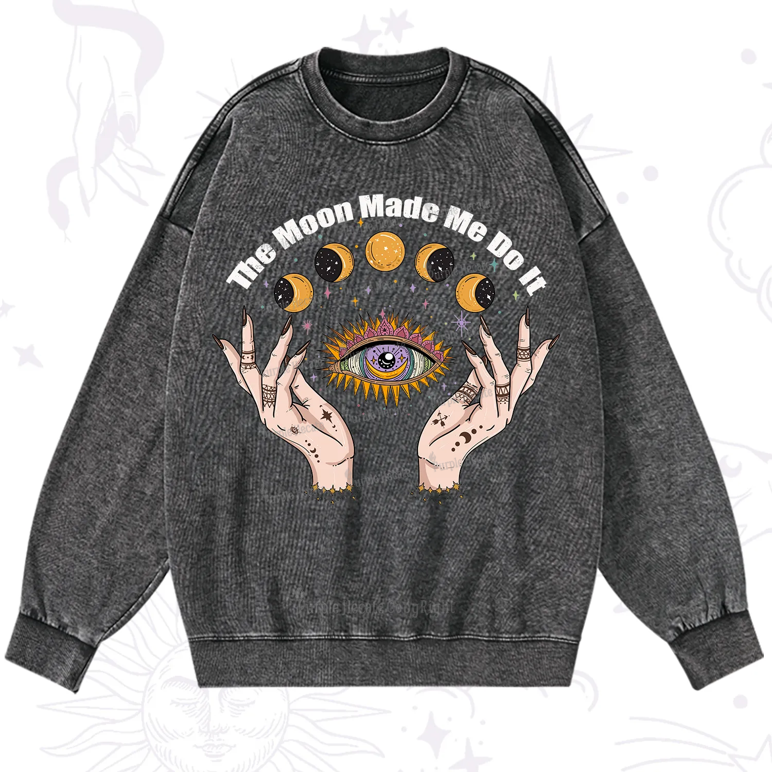 Purplehecate The Moon Made Me Do It Washed Sweatshirt