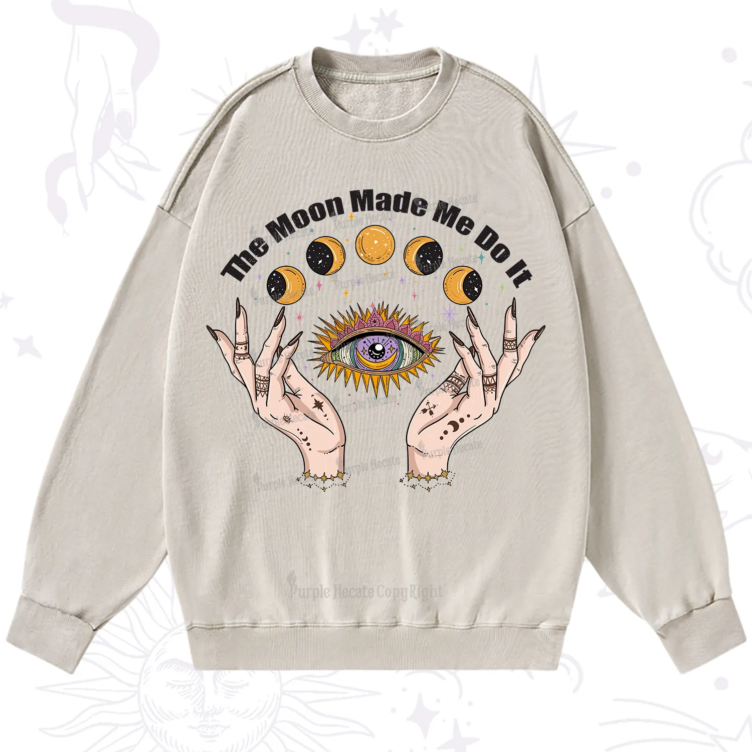 Purplehecate The Moon Made Me Do It Washed Sweatshirt
