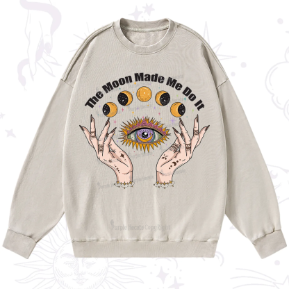 Purplehecate The Moon Made Me Do It Washed Sweatshirt