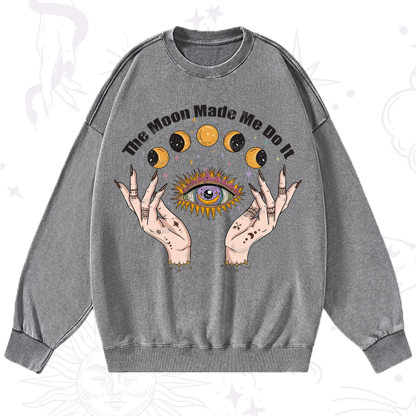 Purplehecate The Moon Made Me Do It Washed Sweatshirt