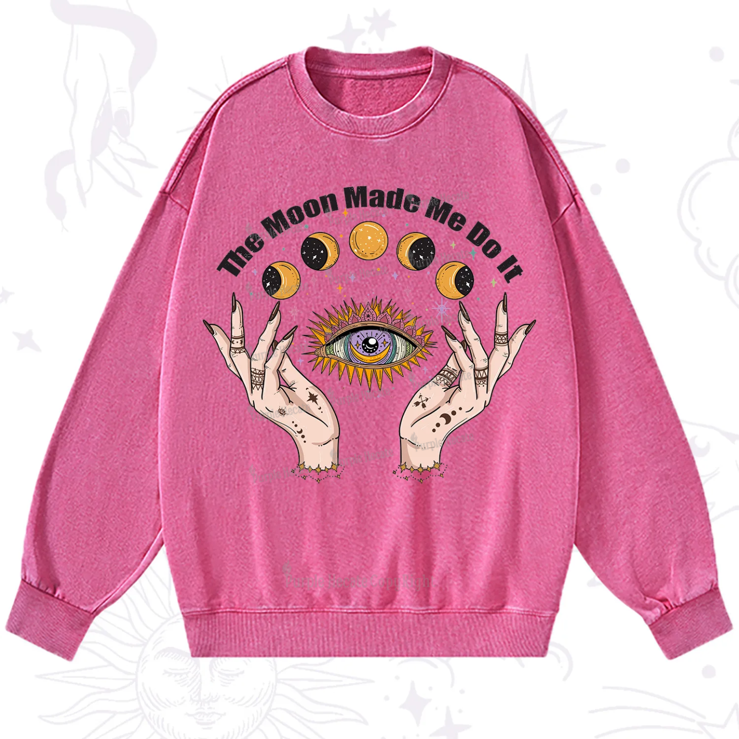 Purplehecate The Moon Made Me Do It Washed Sweatshirt