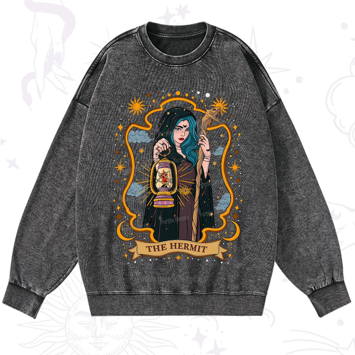 Purplehecate The Hermit Goddess Washed Sweatshirt