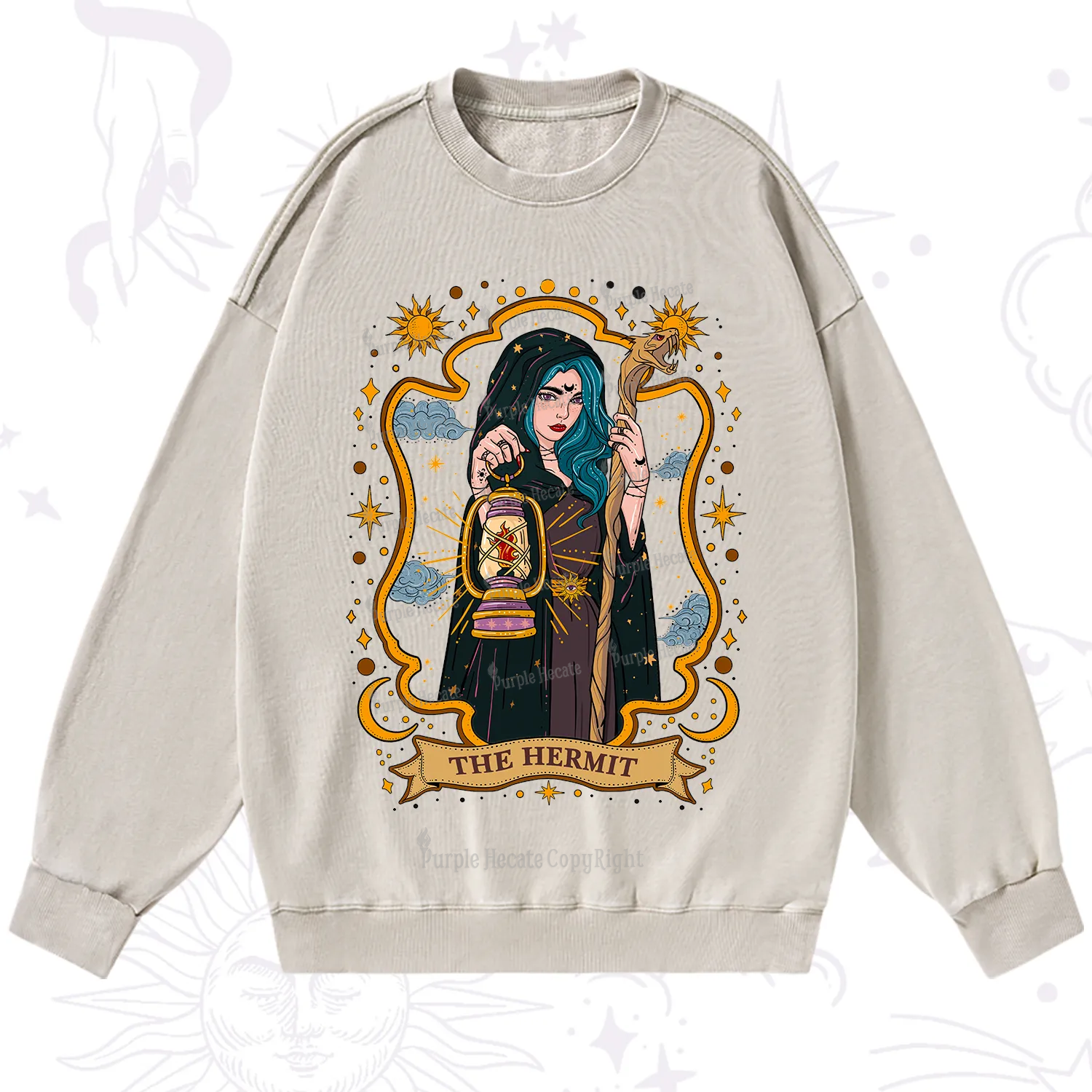 Purplehecate The Hermit Goddess Washed Sweatshirt