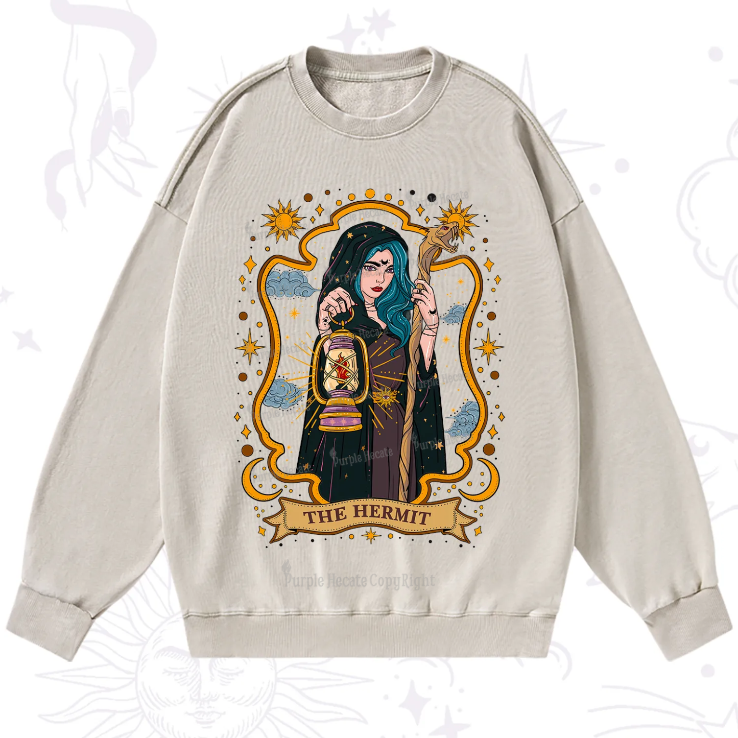 Purplehecate The Hermit Goddess Washed Sweatshirt