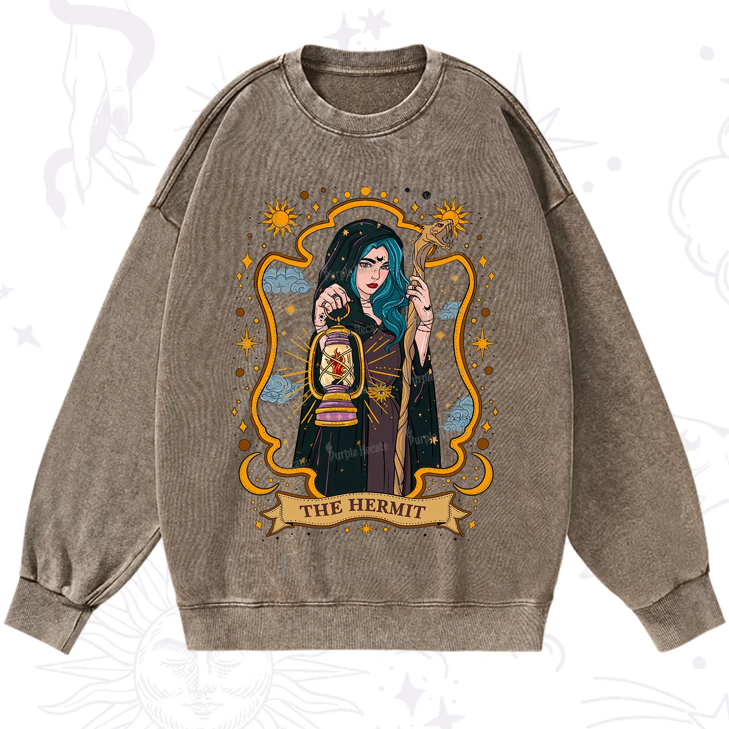 Purplehecate The Hermit Goddess Washed Sweatshirt