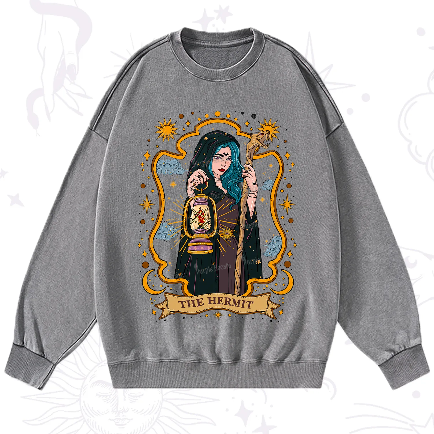 Purplehecate The Hermit Goddess Washed Sweatshirt