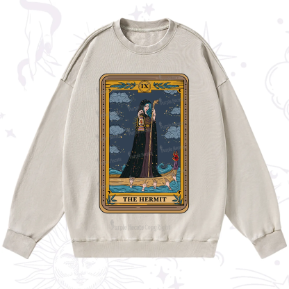 Purplehecate The Hermit Goddess Tarot Washed Sweatshirt