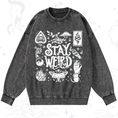 Purplehecate Stay Weird and Witchy Washed Sweatshirt